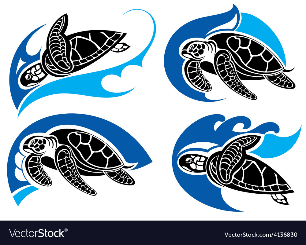 Sea Turtles Royalty Free Vector Image Vectorstock