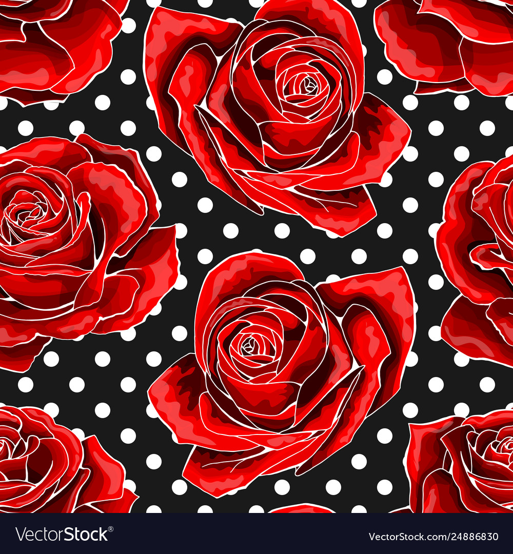 Seamless pattern background with red outlined vector image Seamless pattern background with red outlined