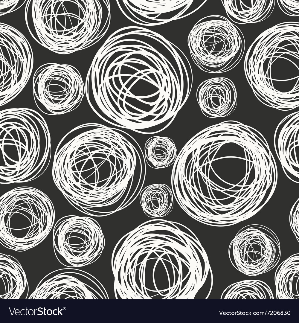 Seamless pattern with scribbles circles