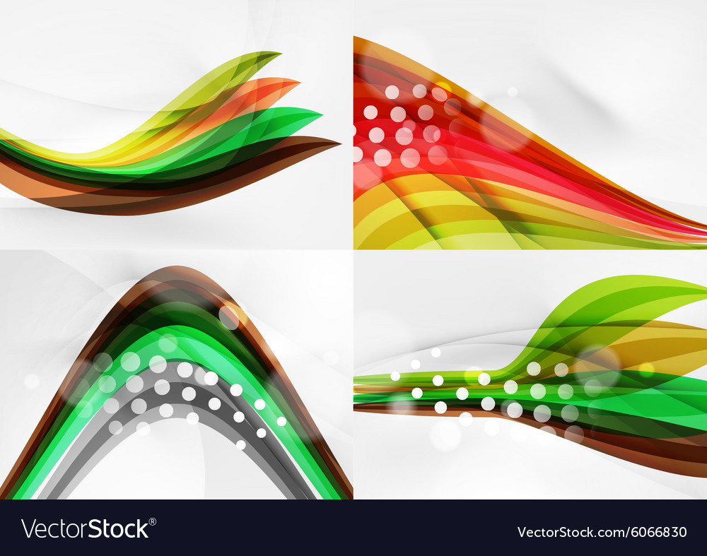 Set abstract backgrounds curve wave lines