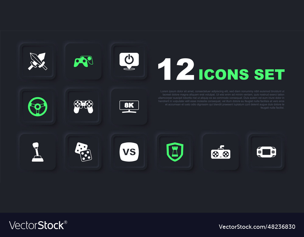 Set game controller or joystick portable video vector image Set game controller or joystick portable video