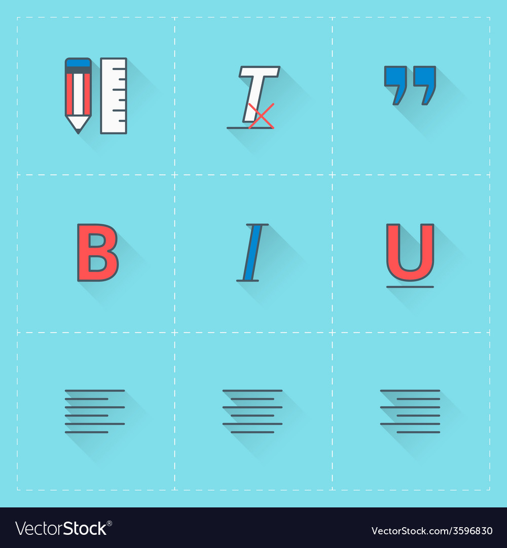 Text Formatting Icons - Flat Style