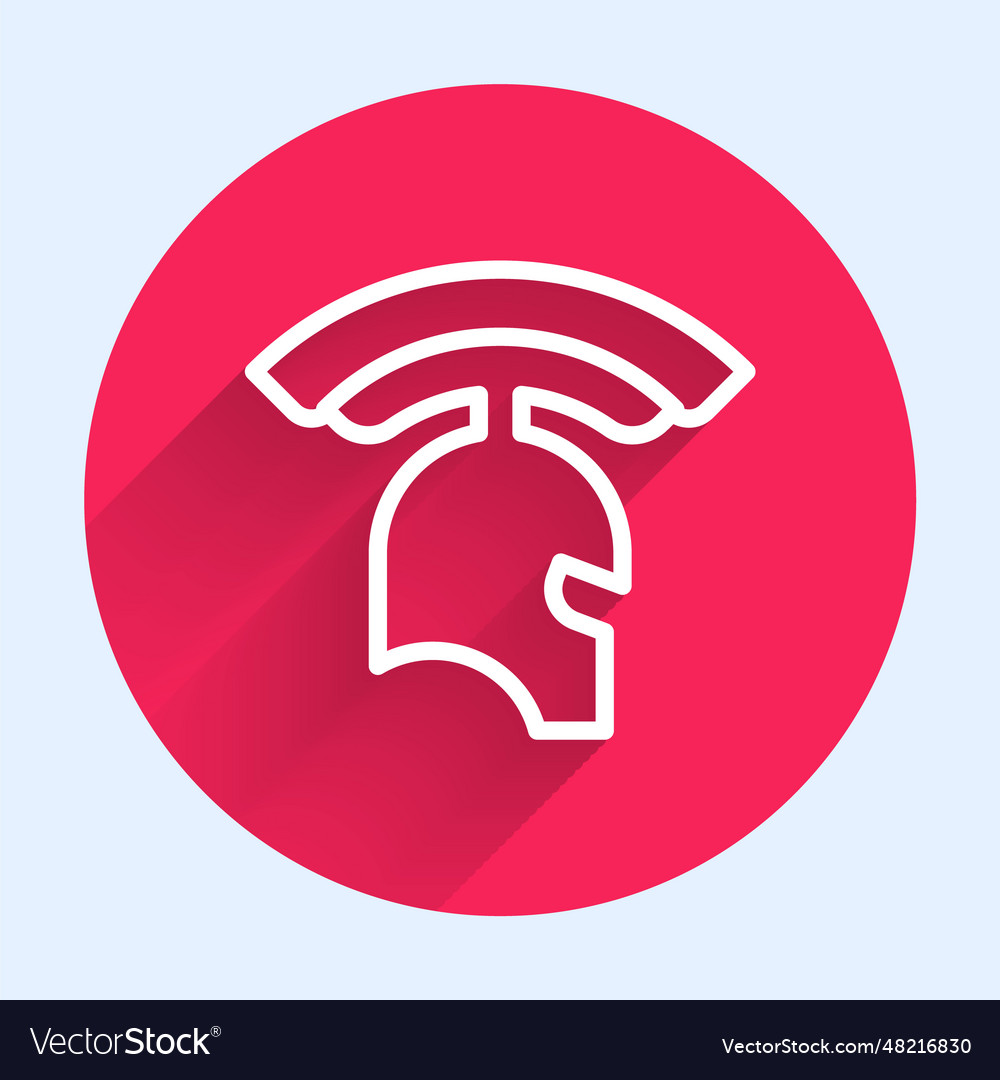 White Line Roman Army Helmet Icon Isolated Vector Image White Line Roman Army Helmet Icon Isolated Vector Image