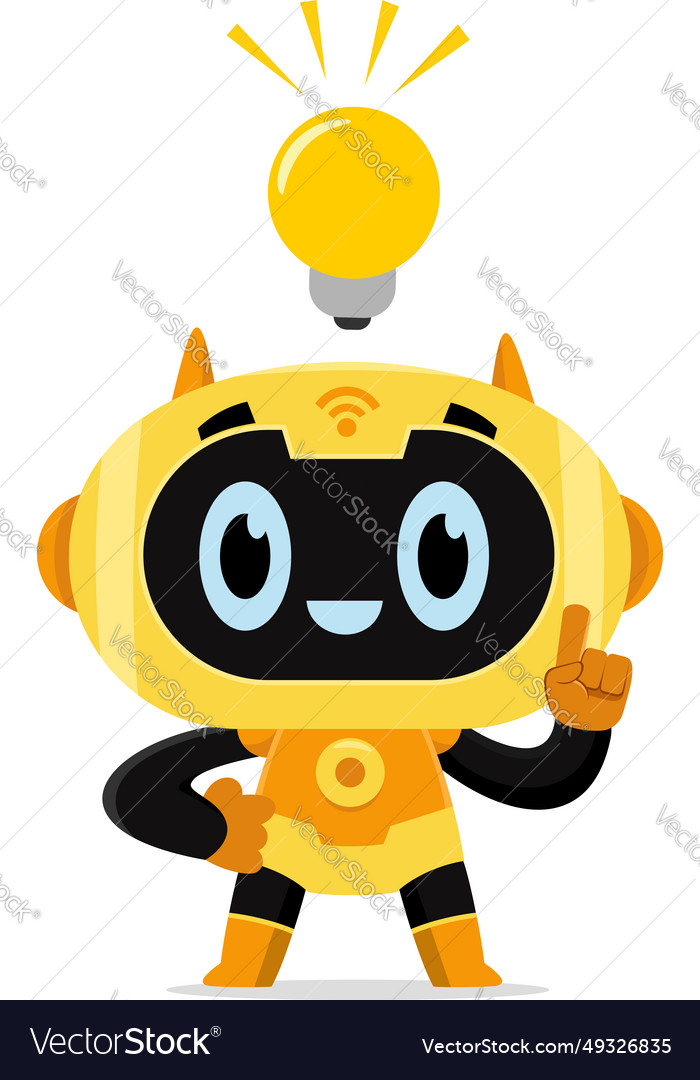 Ai robot chat bot cartoon character vector image Ai robot chat bot cartoon character