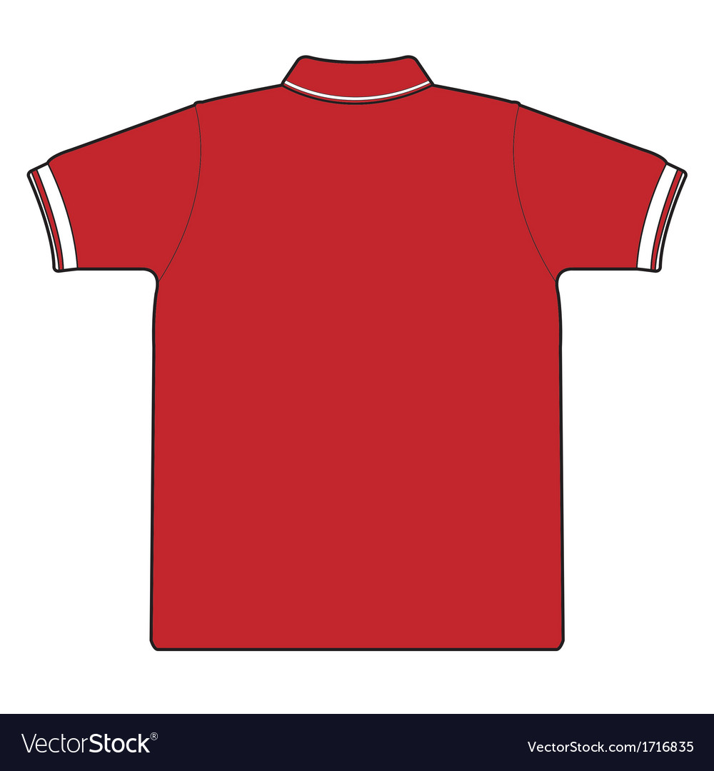 back of red polo shirt