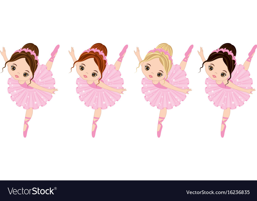 Cute little ballerinas Royalty Free Vector Image