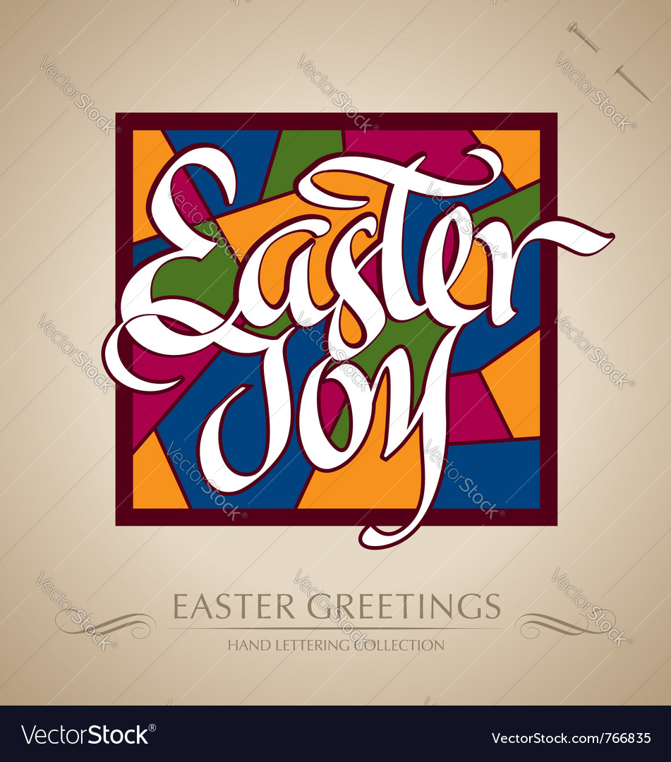 Easter joy hand lettering Royalty Free Vector Image