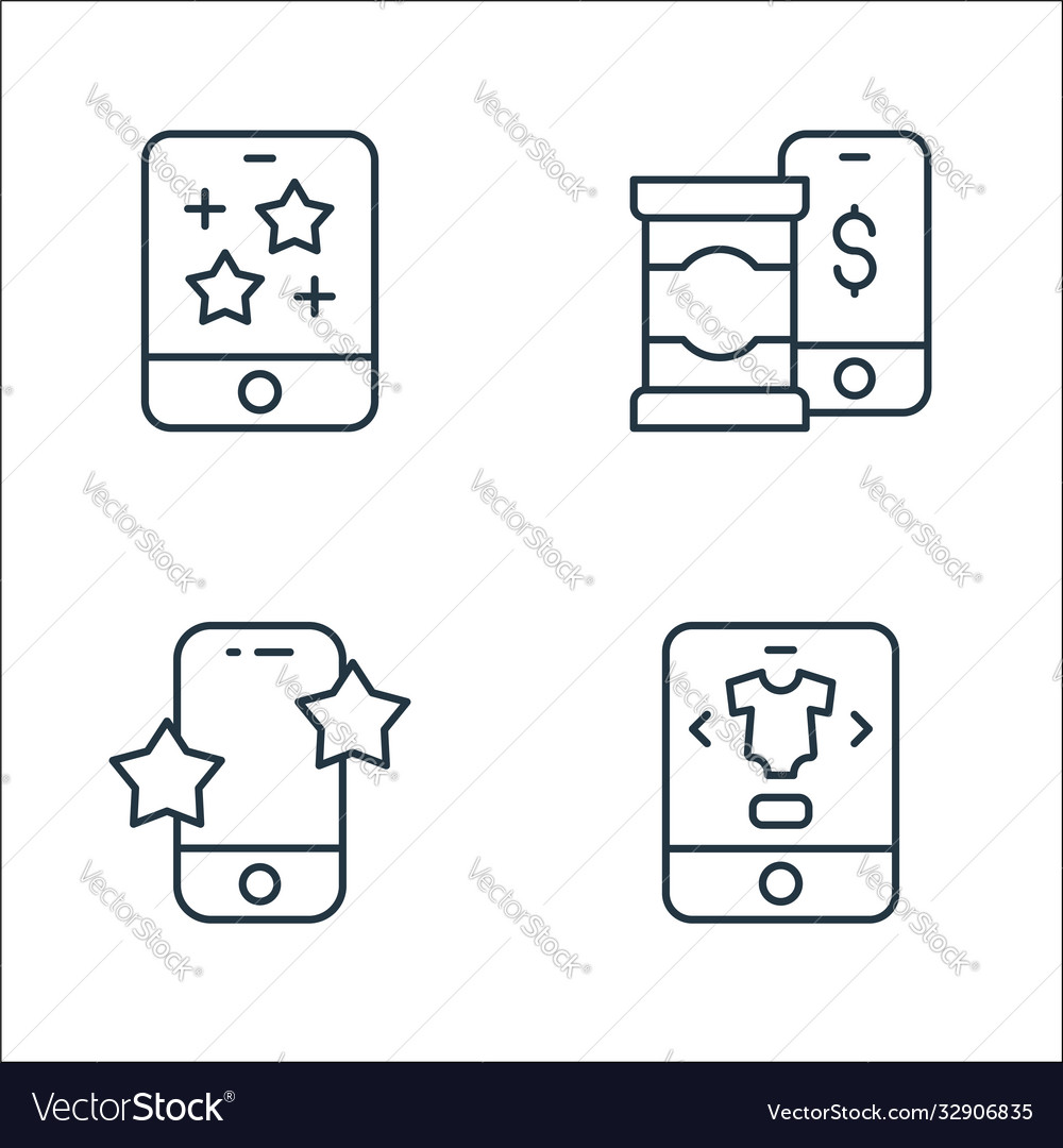 Ecommerce line icons linear set quality vector image Ecommerce line icons linear set quality