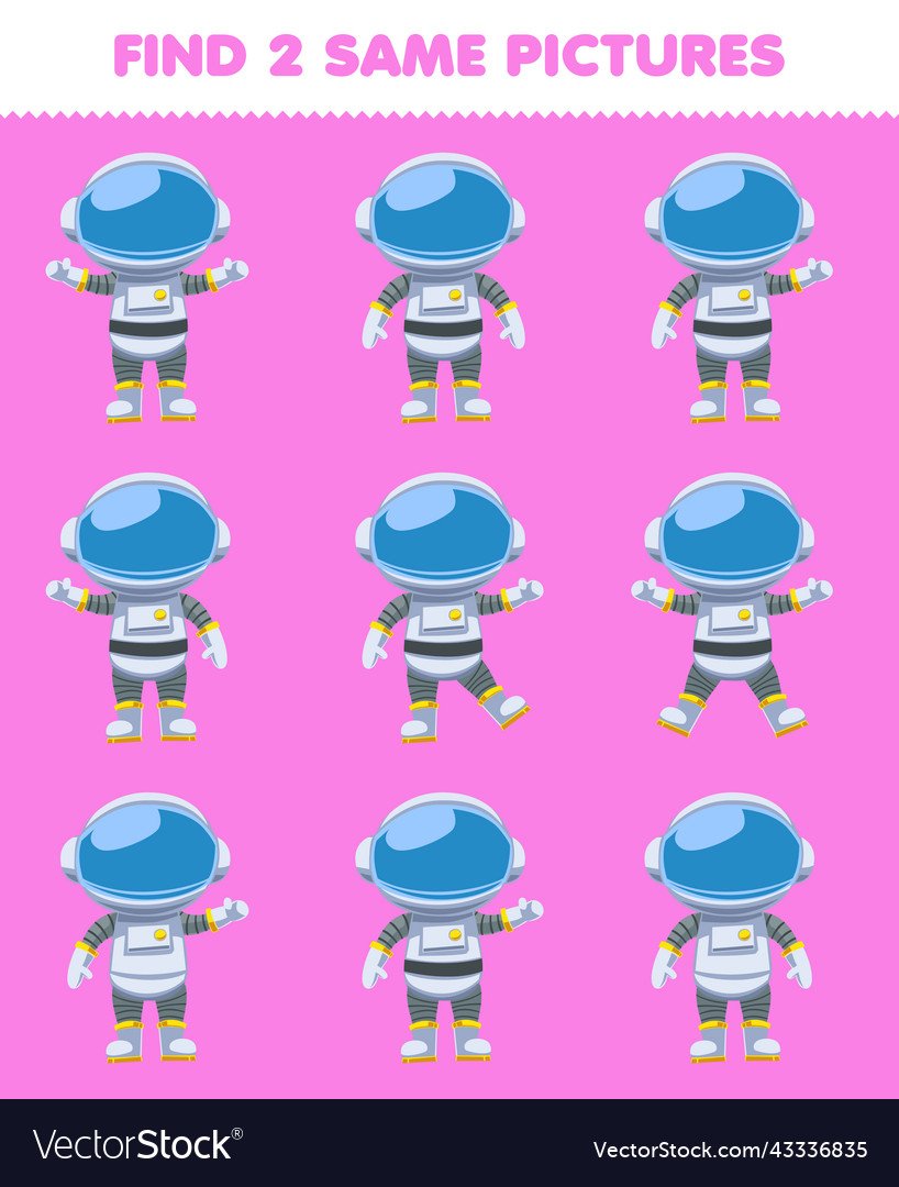 Bildung Spiel für Kinder finden zwei gleiche vector image Bildung Spiel für Kinder finden zwei gleiche
