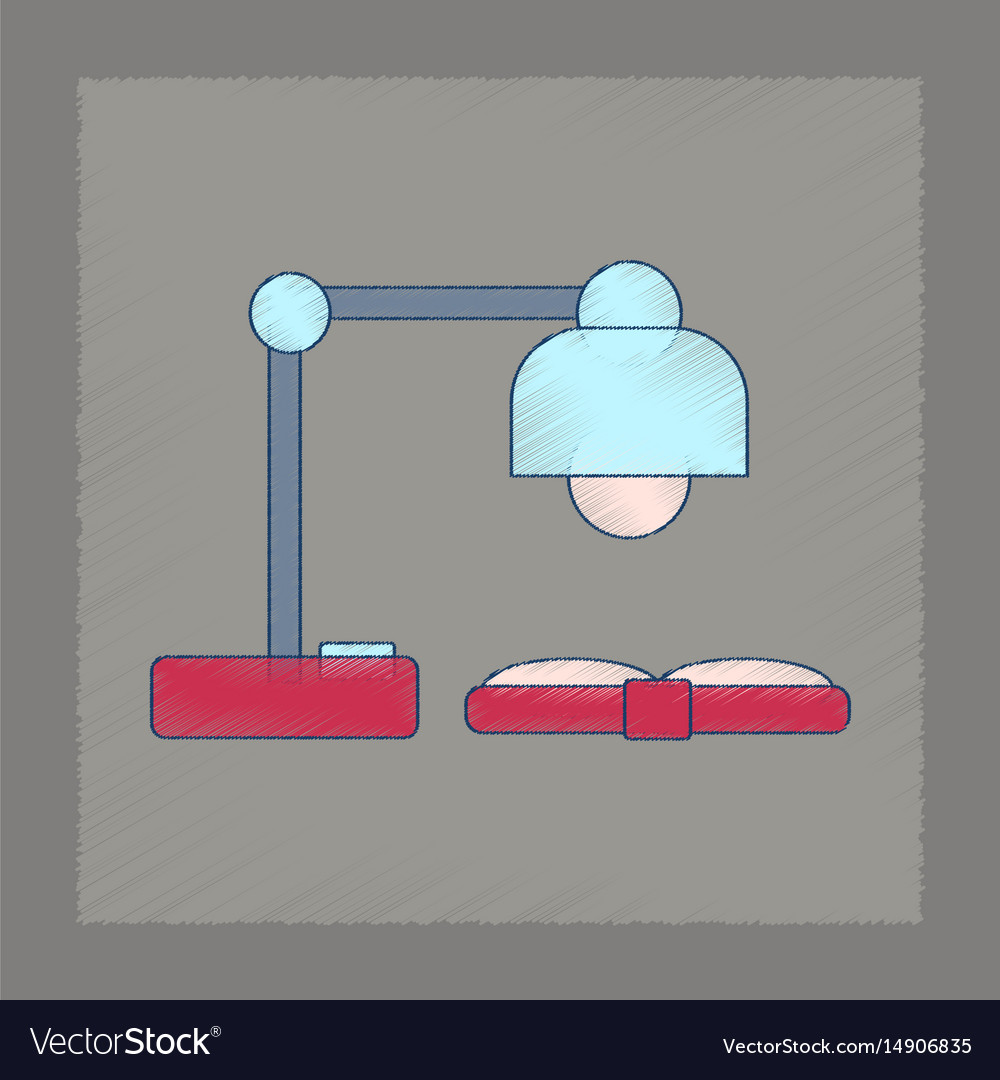 Flat shading style icon lamp open book