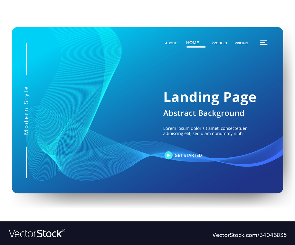 Fluid colorful abstract landing page background vector image Fluid colorful abstract landing page background