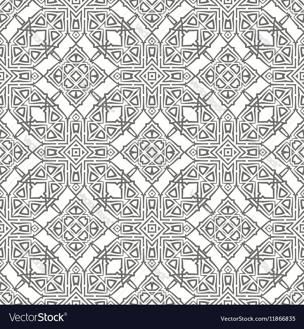 Grey ornamental seamless line pattern