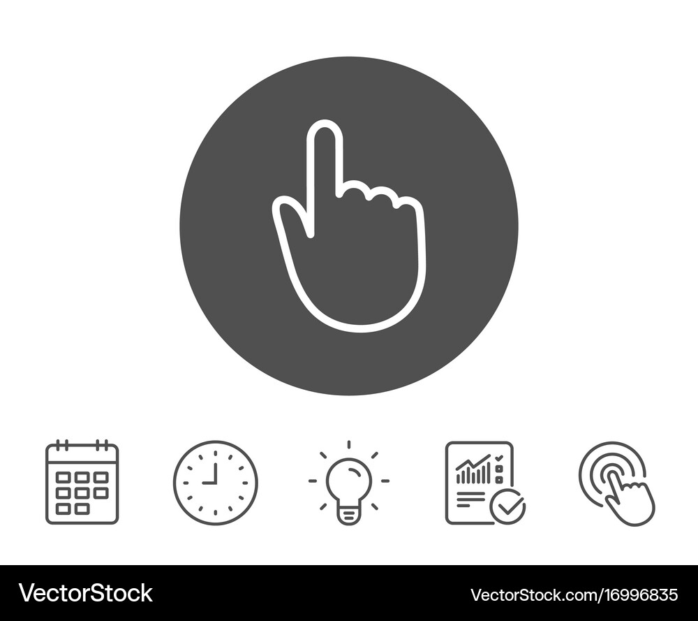 Hand click line icon finger touch sign Royalty Free Vector