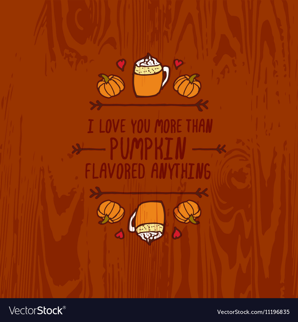 Handdrawn autumn element with text