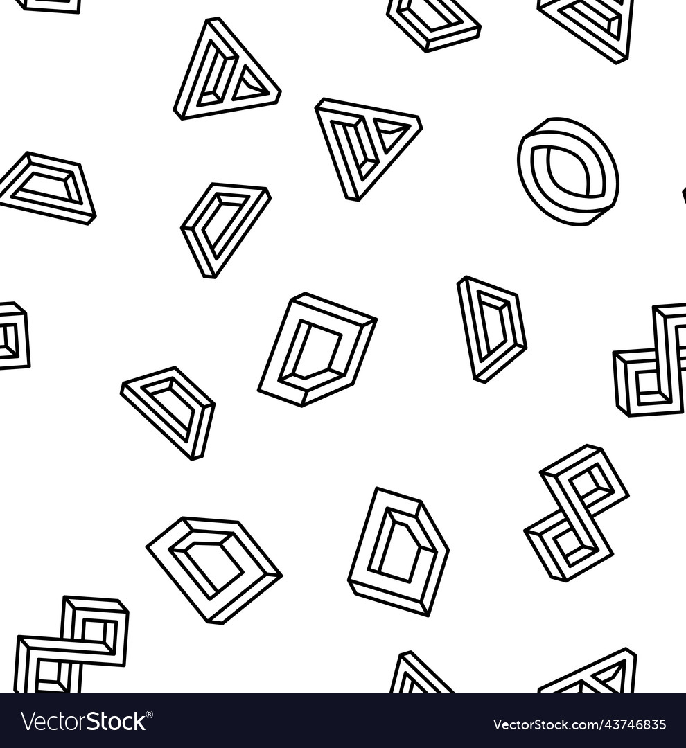 Impossible geometric shape seamless pattern vector image Impossible geometric shape seamless pattern