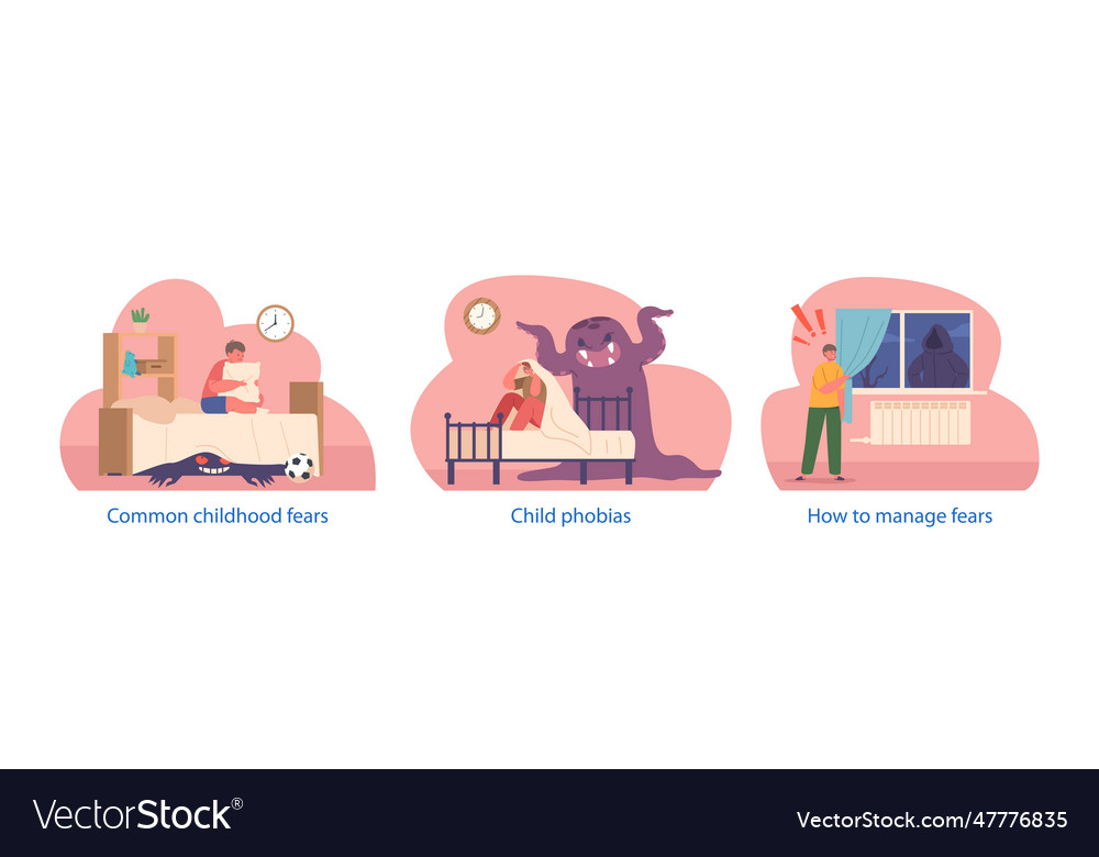 Isolated elements with little children characters Vector Image Isolated elements with little children characters