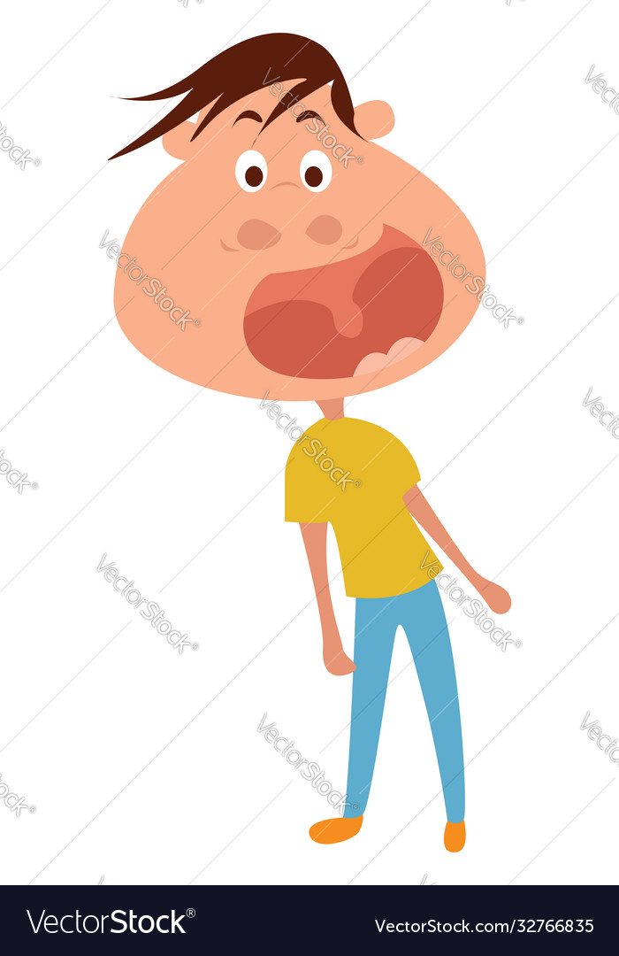 Man screaming on white background Royalty Free Vector Image