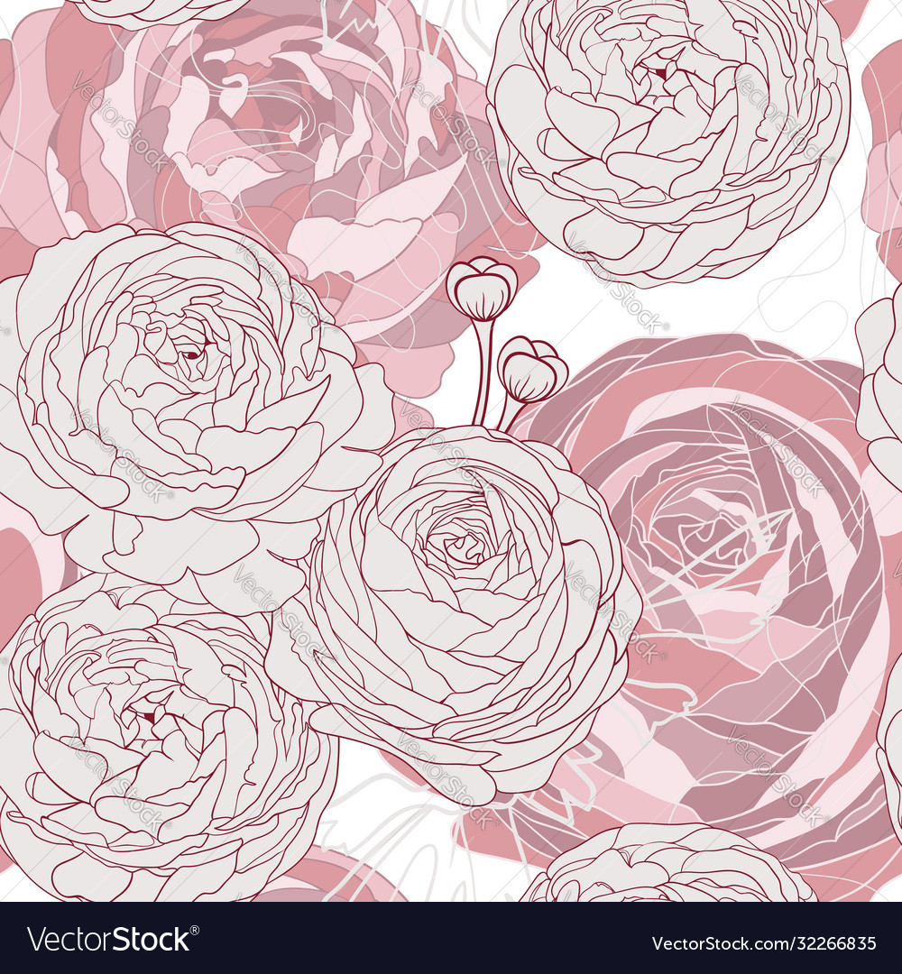 Seamless floral pattern with flowers and herbs Vector Image