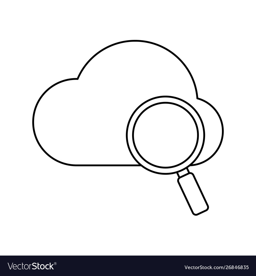 Search magnifying glass with cloud computing