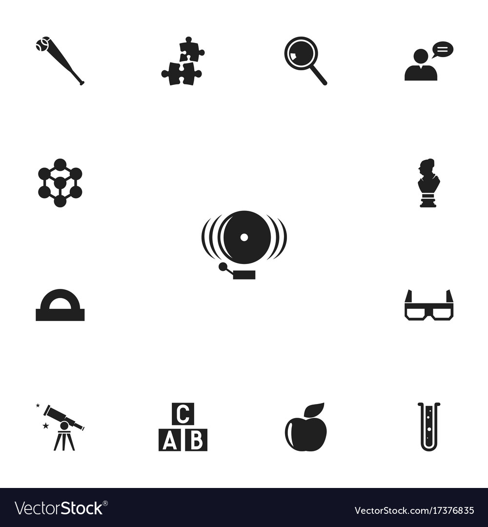 Set of 13 editable science icons includes symbols