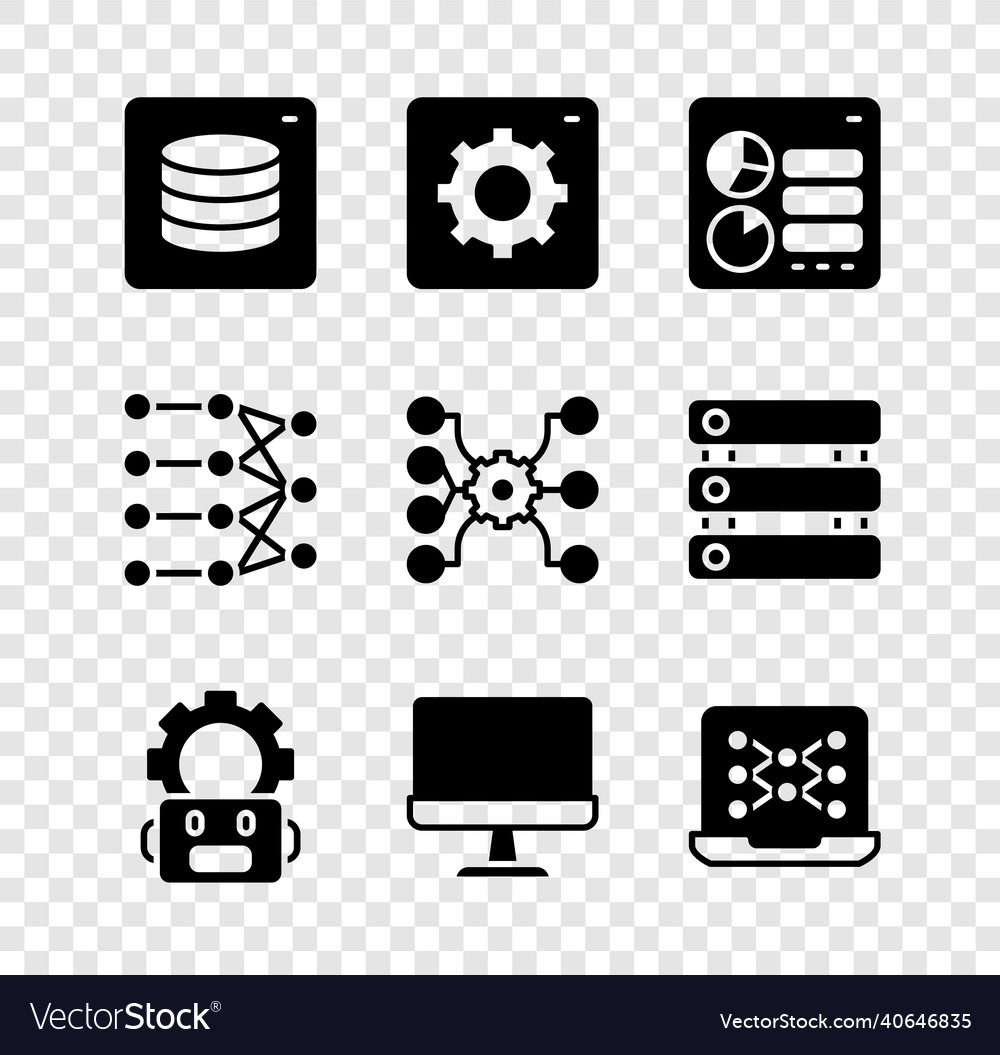 Serverdaten-Computer api Schnittstelle Roboter vector image Serverdaten-Computer api Schnittstelle Roboter