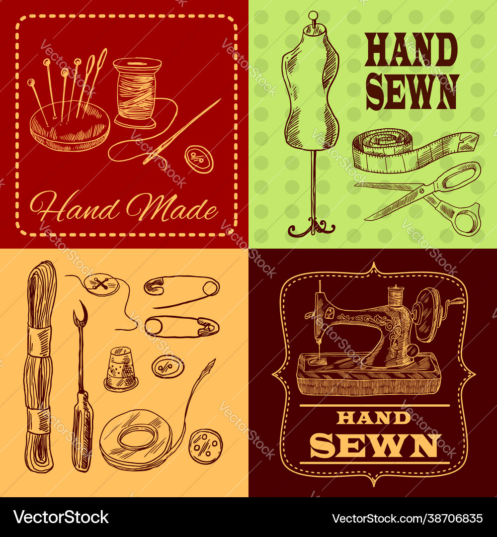Sewing design concept Royalty Free Vector Image