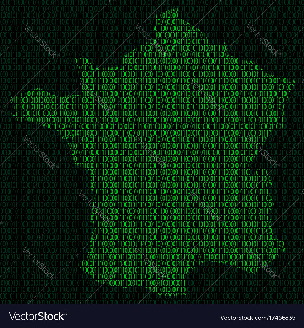 Silhouette of france from binary digits