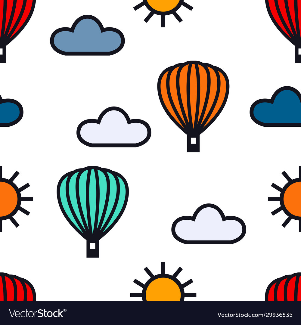 Sommerzeit heiße Luftballons Wolken und Sonne