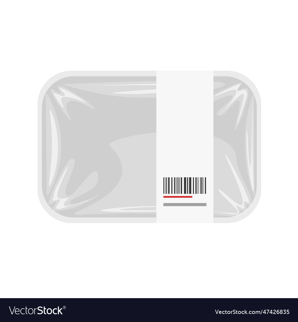 Transparent white plastic food container mockup