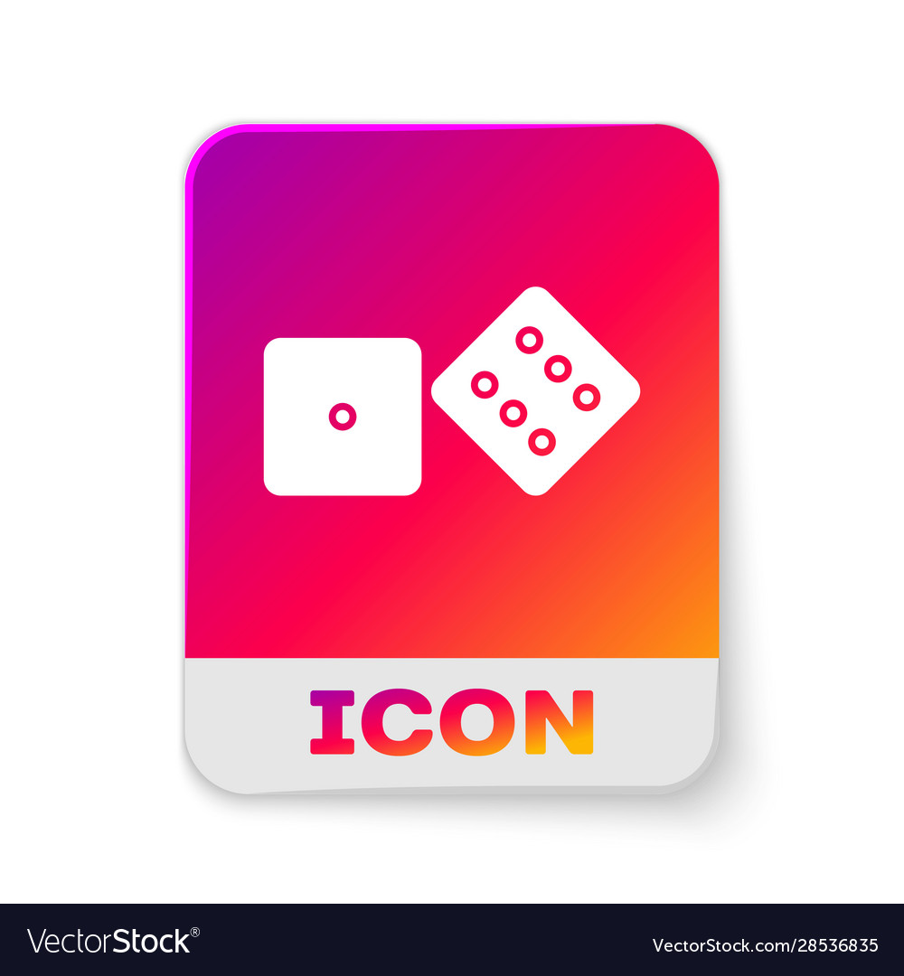 White game dice icon isolated on background