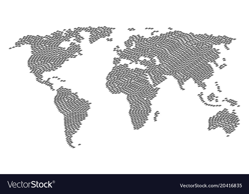 Worldwide map pattern of ufo items