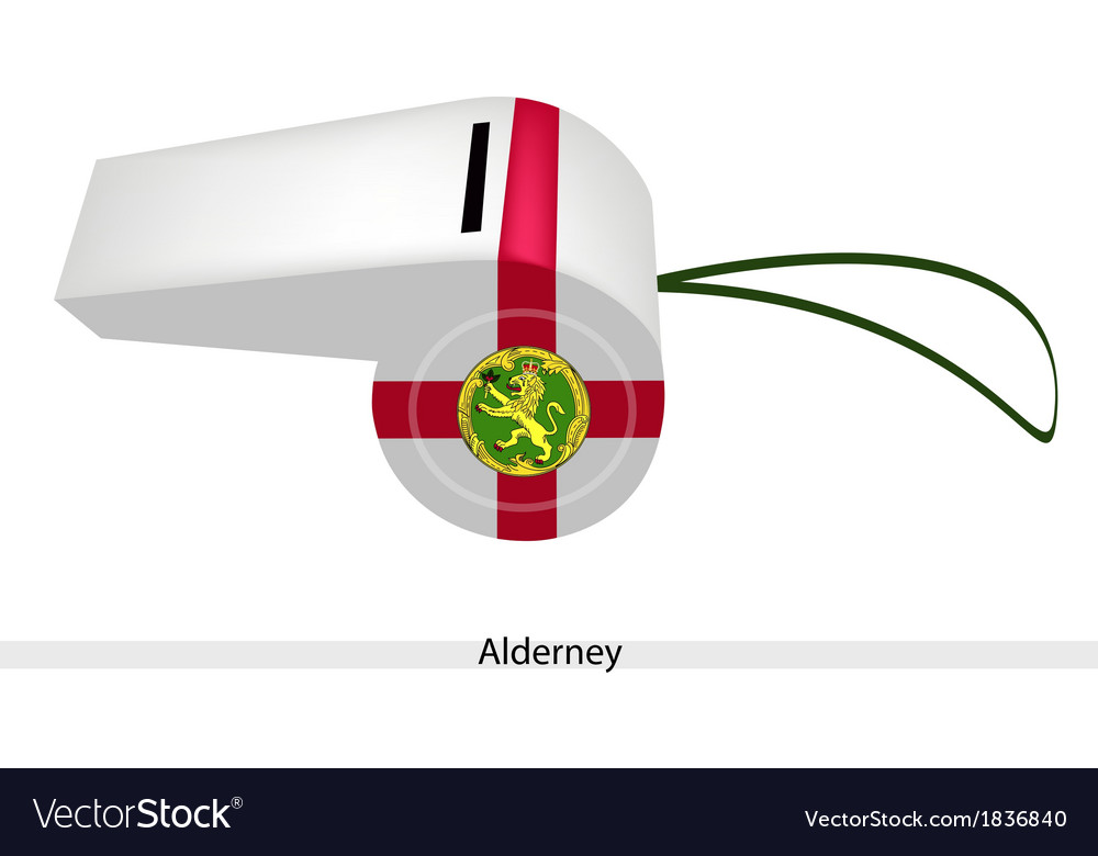 Eine schöne weiße Pfeife von Alderney Flagge