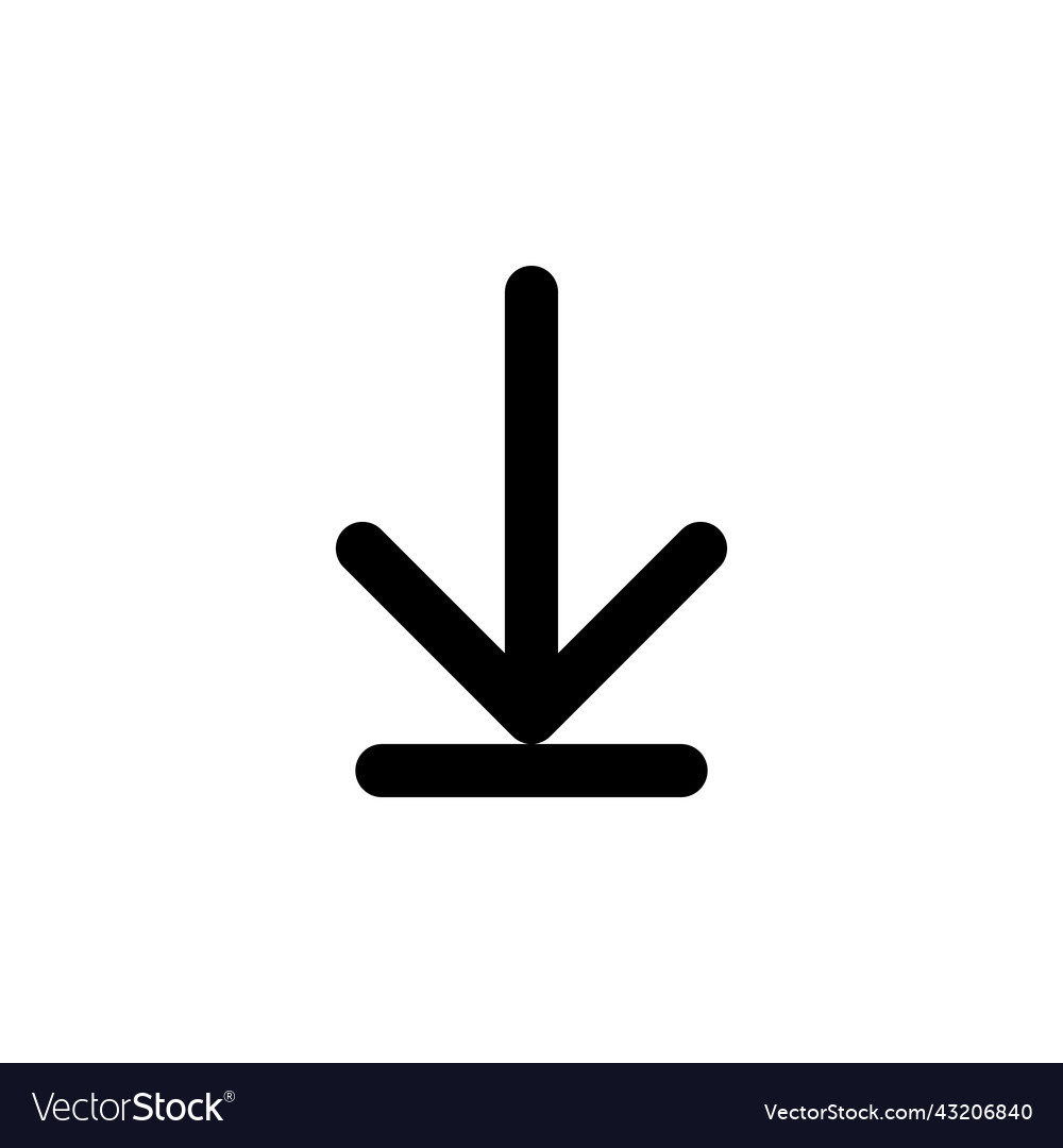 Arrow down simple web or mobile interface vector image Arrow down simple web or mobile interface