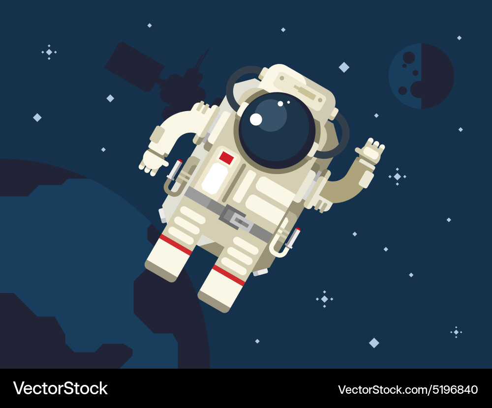Astronaut in outer space Royalty Free Vector Image
