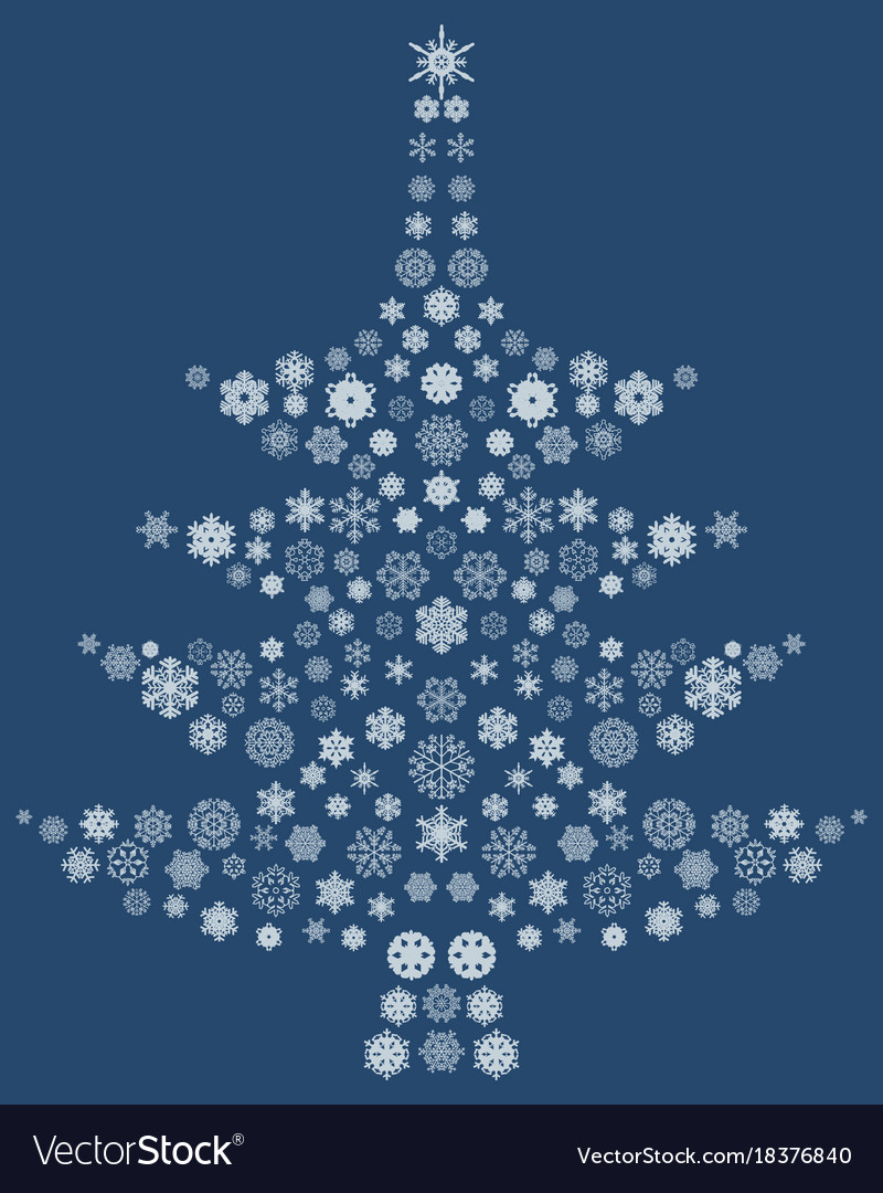 Christmas tree of snowflakes Royalty Free Vector Image