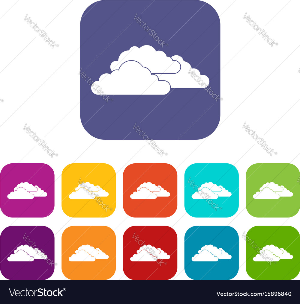 Clouds icons set Royalty Free Vector Image - VectorStock