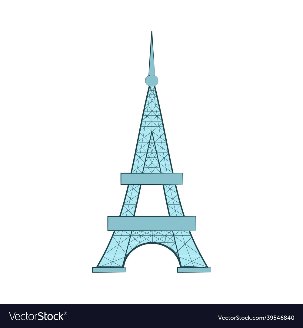 Eiffel Tower Isolated On White Background Vector Image