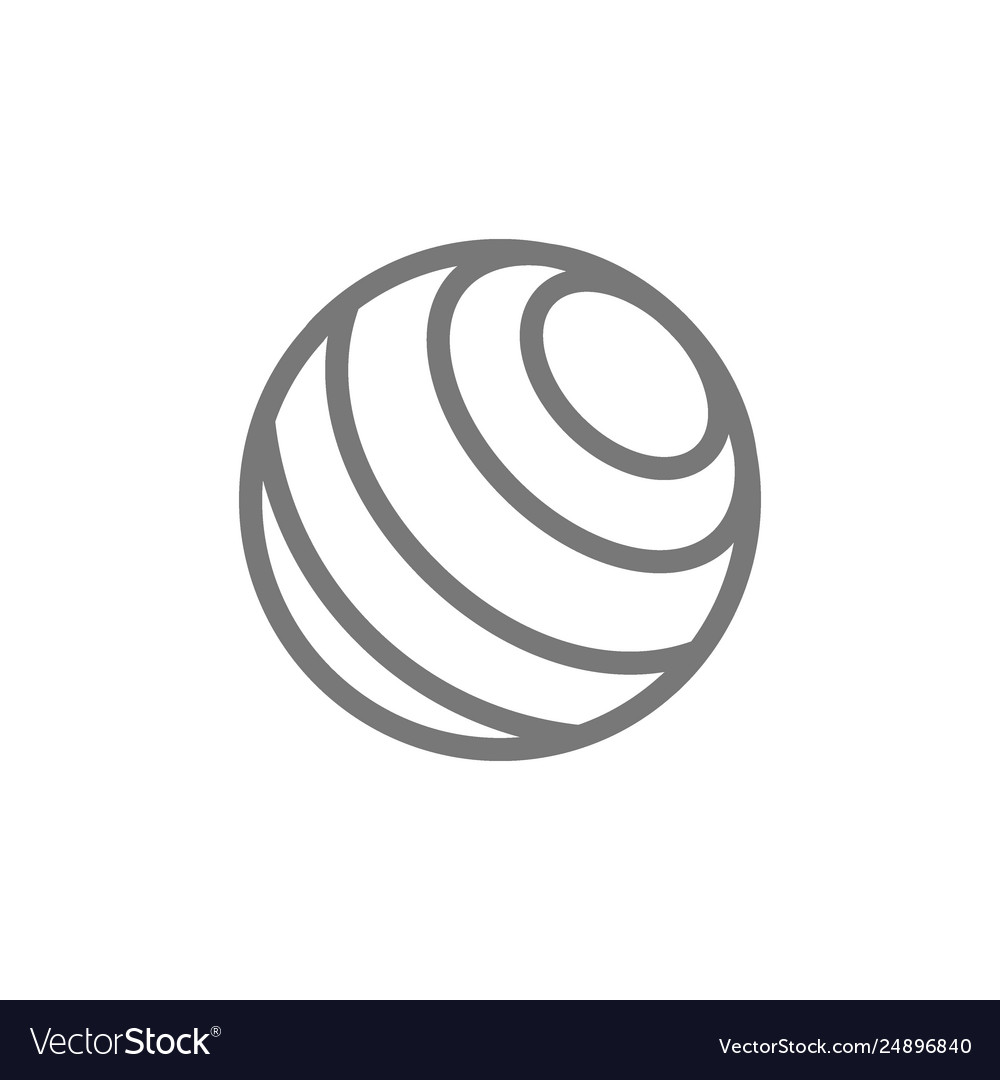 Fitness rubber ball line icon vector image Fitness rubber ball line icon