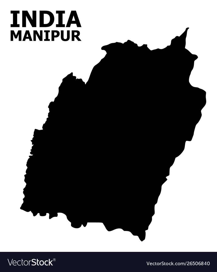 Flat map manipur state with caption Royalty Free Vector