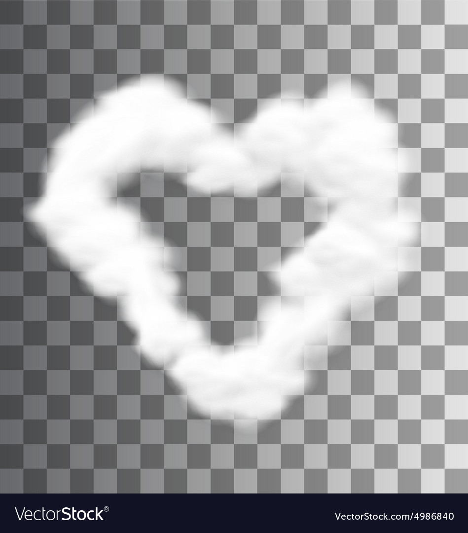 Fluffy cloud shape heart love