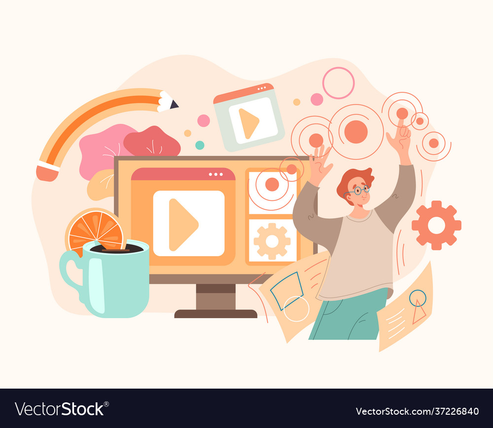 Front end development concept flat graphic Vector Image