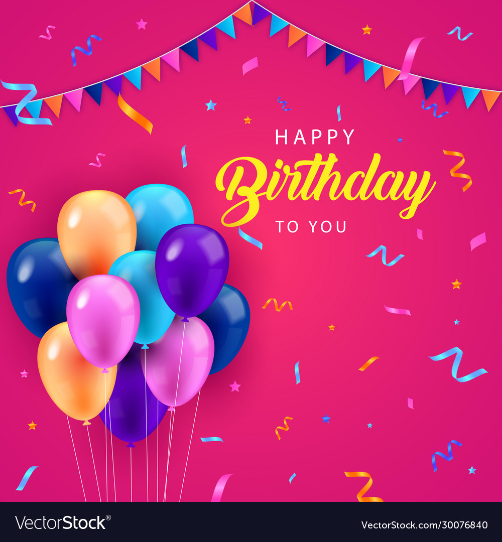 Happy birthday balloon background design Vector Image