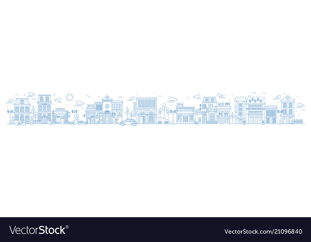 Einfarbige Stadtlandschaft - Urban Line Art