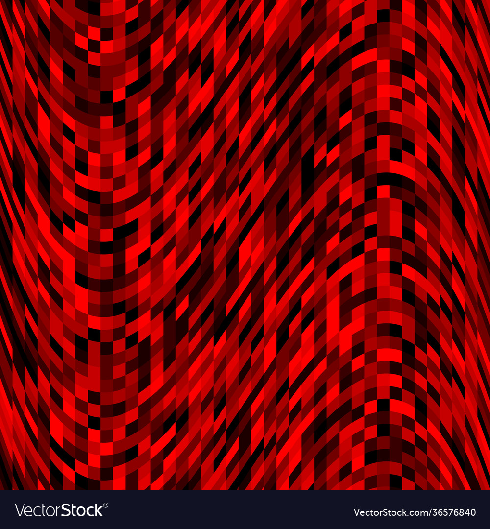 Pixel pattern background red wave vector image Pixel pattern background red wave