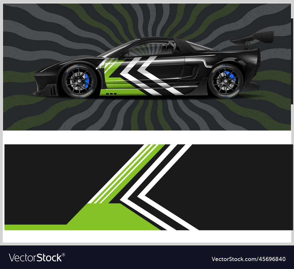 Racing car wrap design for vehicle vinyl Vector Image