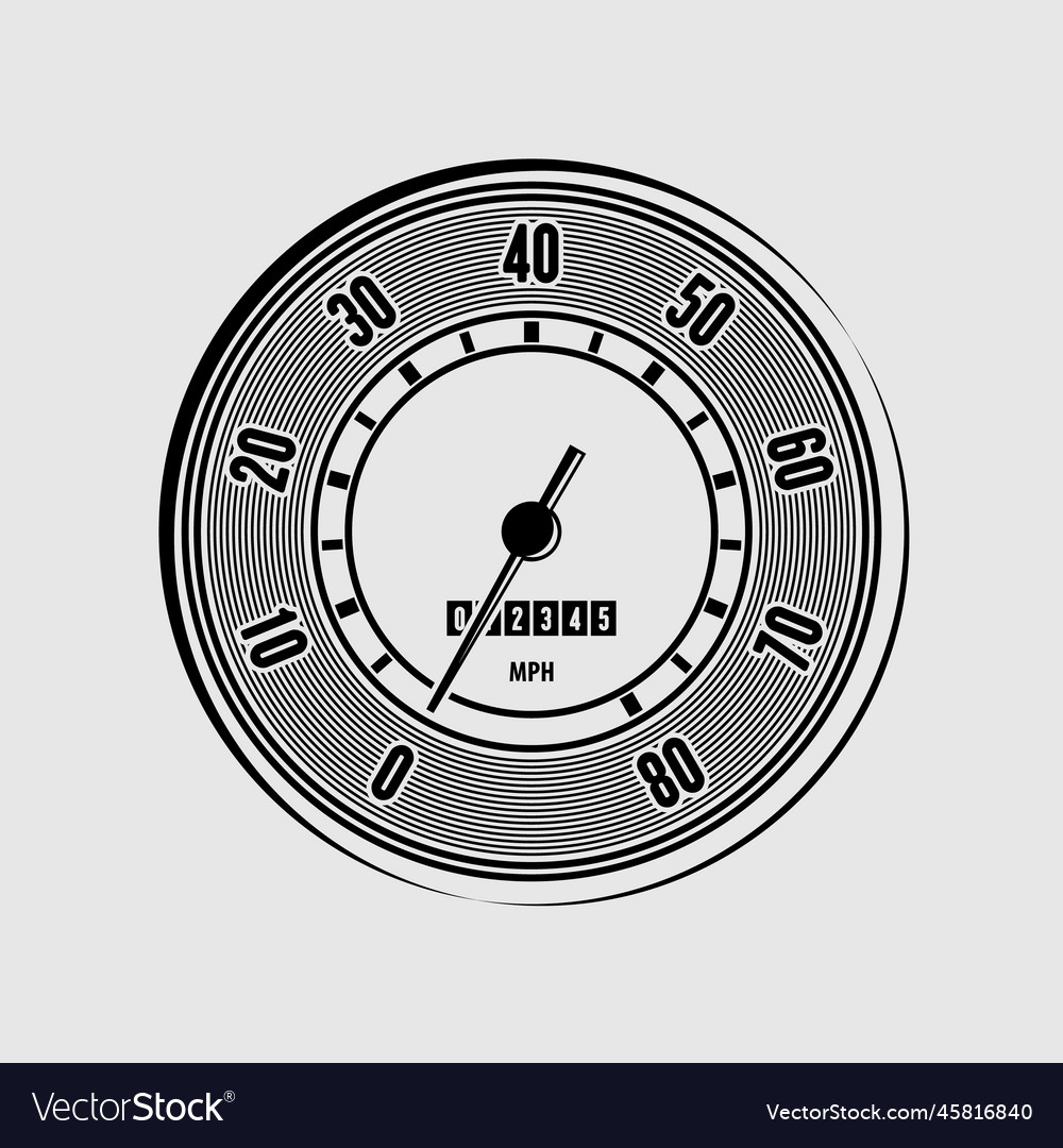 Retro speedometer gauge isolated on white Vector Image