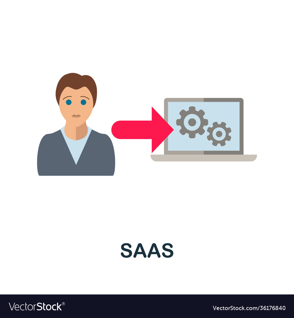 Saas flat icon color simple element from customer