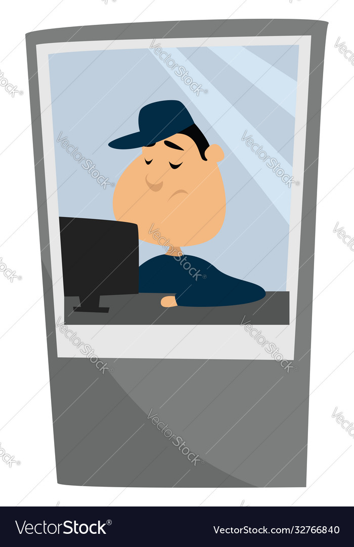 Security Booth On White Background Royalty Free Vector Image