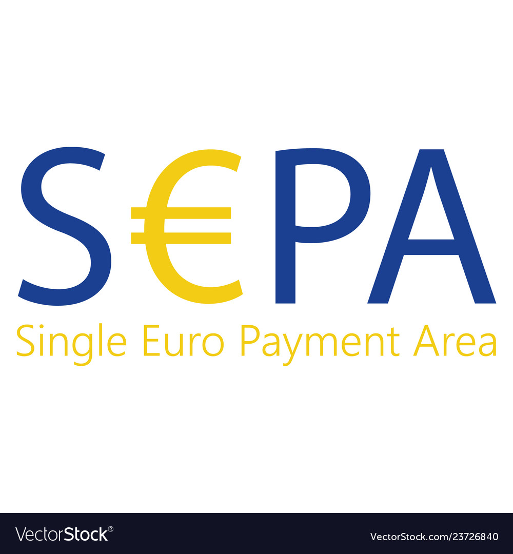 Sepa - single euro payments area sign isolated on Vector Image