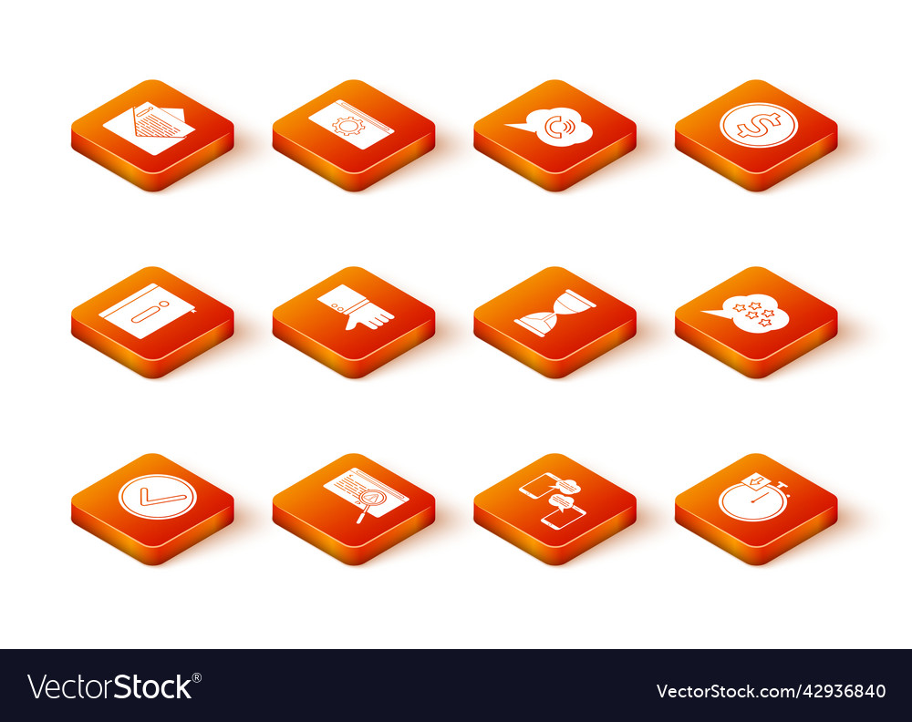 Set check mark in circle system bug concept user vector image Set check mark in circle system bug concept user